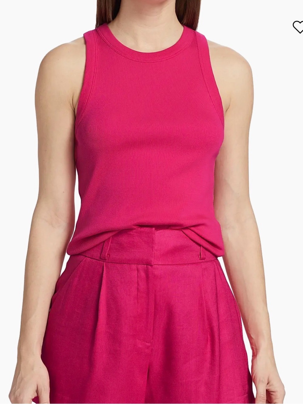 Veronica Beard Hot Pink Ribbed Muscle Tank